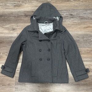 Calvin Klein Wool Blend Charcoal Pea Coat